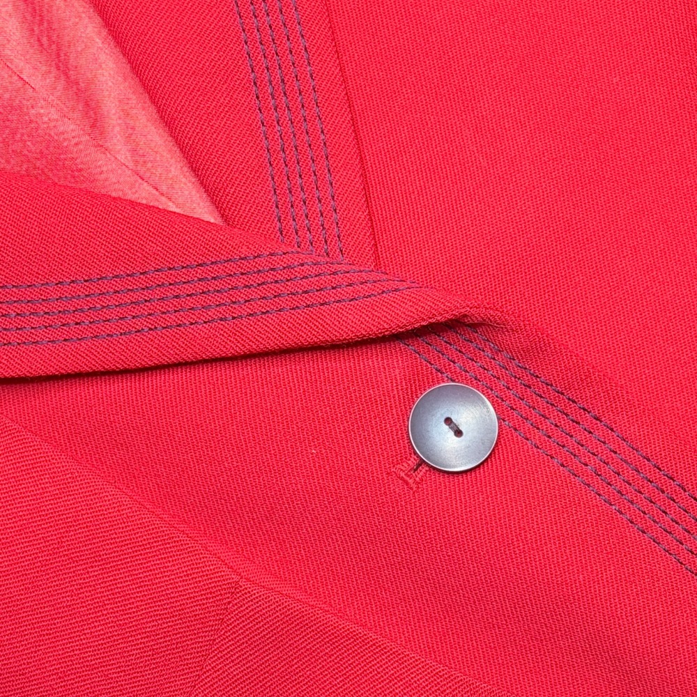 Pendleton‎ Blazer Women 18W Red 100% Virgin Wool 3-Button Topstitch Professional